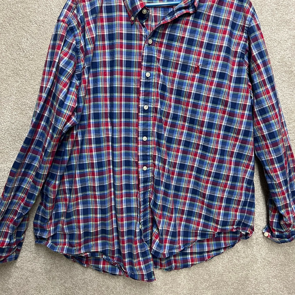 Ralph Lauren Men's Plaid Shirt - Red and Blue - Picture 1 of 3